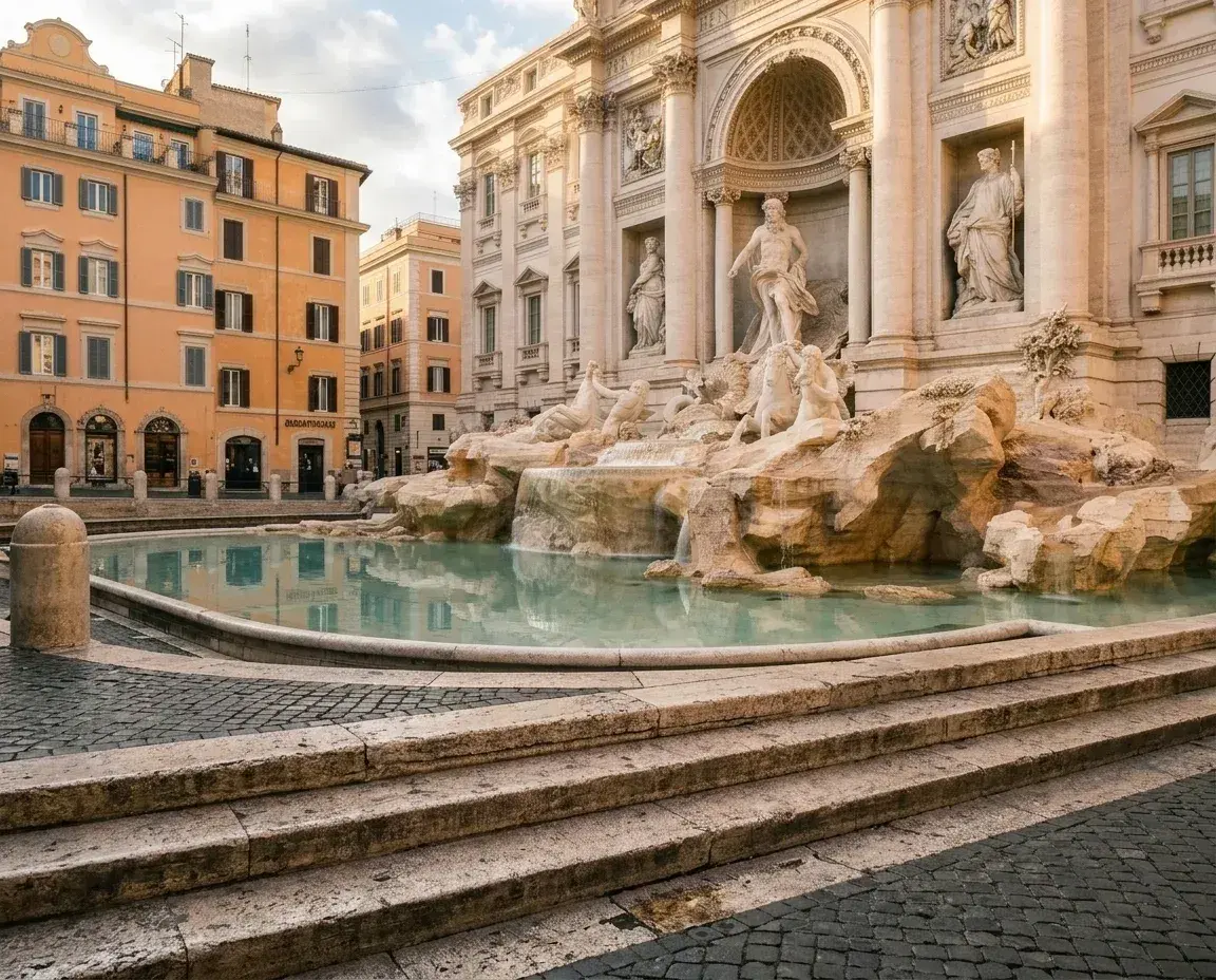 Trevi Fountain, Rome — after, people removed